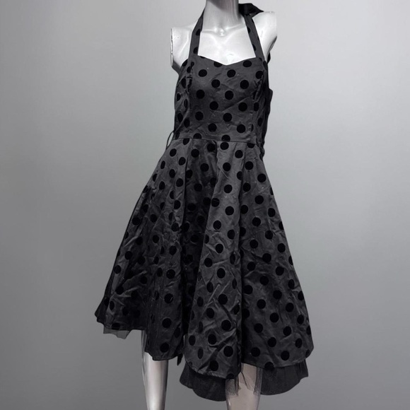 Hearts & Roses Y2K Black Polka Dot Dress - Picture 2 of 7